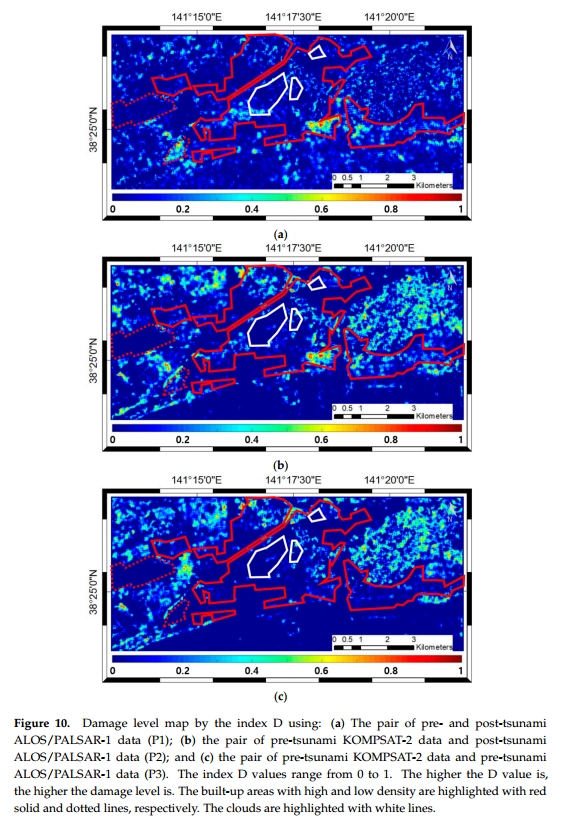 Comparison of Pre-Event VHR Optical Data and Post-Event PolSAR Data to Investigate Damage Caused by the 2011 Japan Tsunami in Built-Up Areas 첨부 이미지