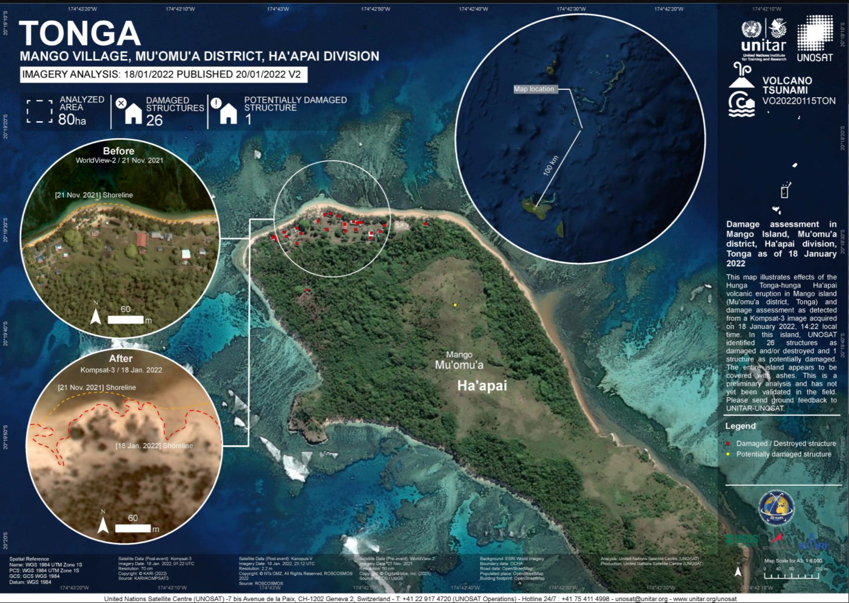 International Charter:Volcanic eruption in Tonga and the Pacific