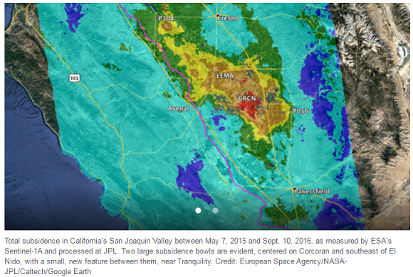 NASA Data Show California's San Joaquin Valley Still Sinking 첨부 이미지
