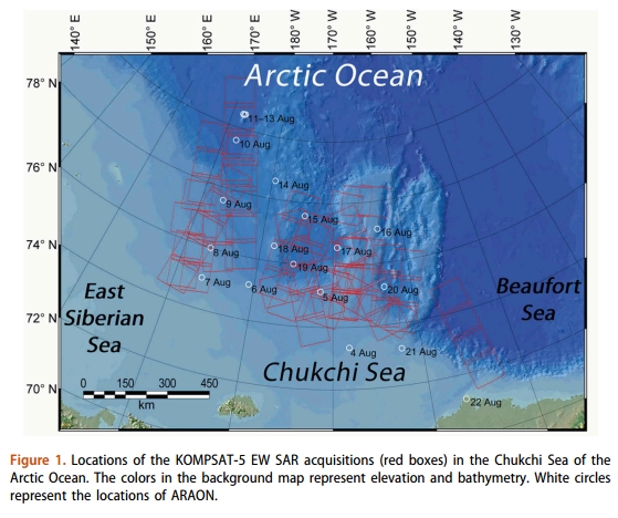 A study of the feasibility of using KOMPSAT-5 SAR data to map sea ice in the Chukchi Sea in late summer 첨부 이미지