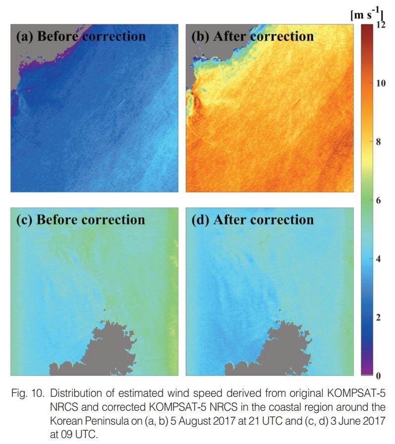 KOMPSAT-5 후방산란계수의 보정식 산출 및 적용을 통한 해상풍 산출 결과 개선 첨부 이미지